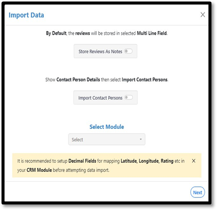 LeadFinder Data Import Contact Person