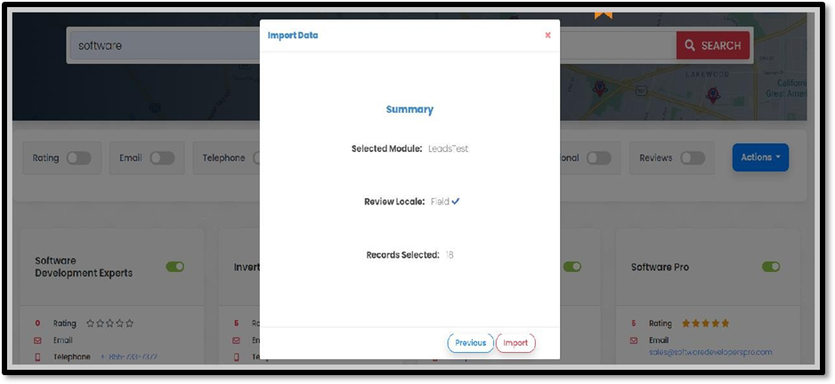 LeadFinder Data Import Action 2