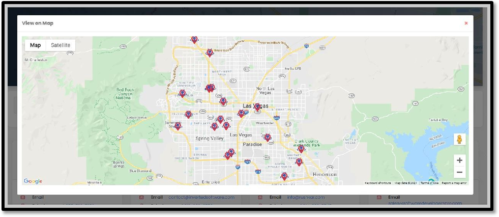 LeadFinder Data View on Map