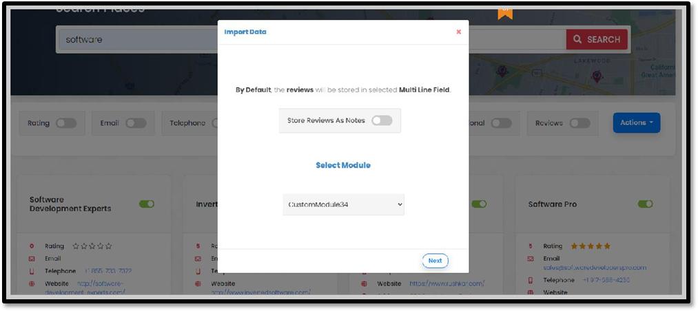 LeadFinder Data Import Action 1