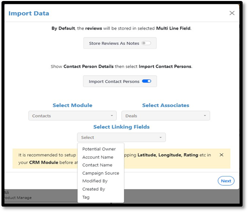 LeadFinder Data Import Linking Field